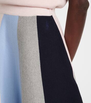 Minifalda de algodón y cachemir colorblock | JW Anderson