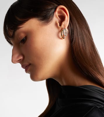 DY Mercer® 18kt gold and sterling silver hoop earrings with diamonds | David Yurman