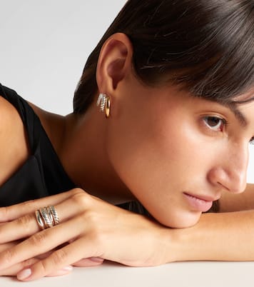 DY Mercer® 18kt gold and sterling silver hoop earrings with diamonds | David Yurman