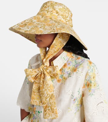 Sombrero Gabriella de lino floral | Alémais