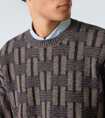 Basketweave-knit camel hair sweater | Giorgio Armani