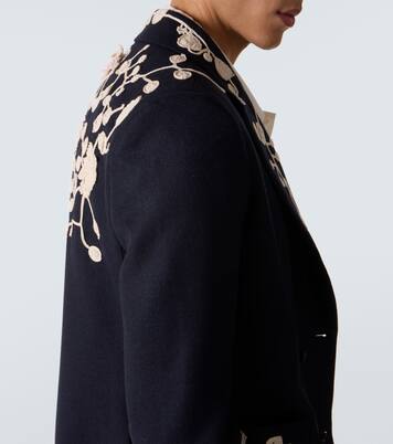 Blazer Snowdrop brodé en laine mélangée | Bode
