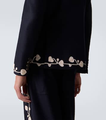 Blazer Snowdrop brodé en laine mélangée | Bode