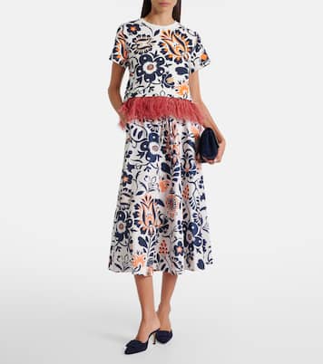 Gonna midi in raso con stampa | La DoubleJ