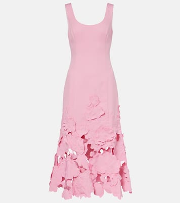 Emily floral-appliqué midi dress | Leo Lin