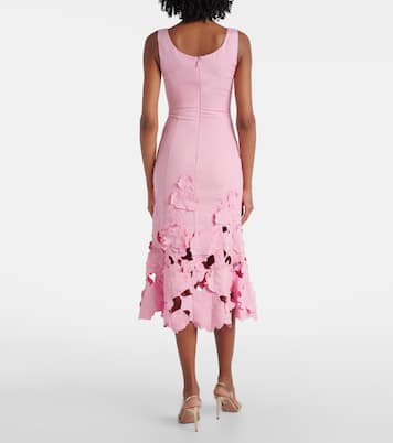 Emily floral-appliqué midi dress | Leo Lin