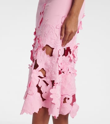 Emily floral-appliqué midi dress | Leo Lin