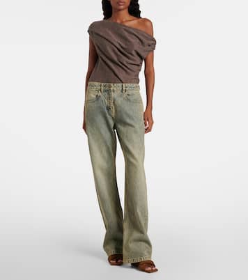 Faded high-rise straight jeans | Entire Studios