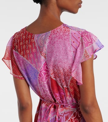 Bedrucktes Maxikleid Meena aus Seide | Rixo