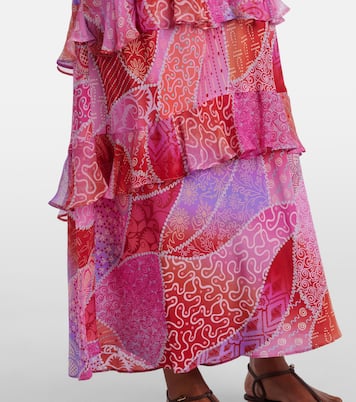 Bedrucktes Maxikleid Meena aus Seide | Rixo