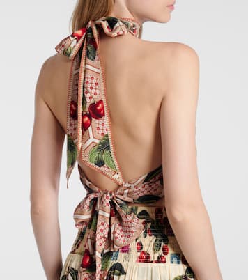 Bedrucktes Top Notes From The Road aus Seide | Camilla