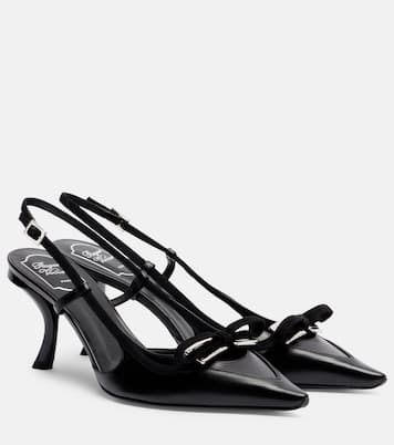 Virgule 75 leather slingback pumps | Roger Vivier