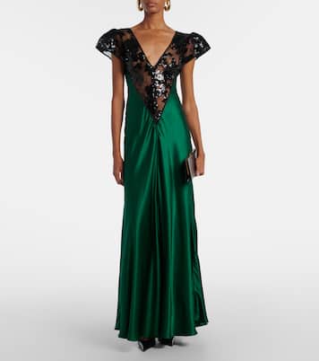 Robe aus Seide mit Spitze und Pailletten | Rodarte