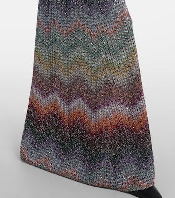 Zigzag halterneck lamé maxi dress | Missoni