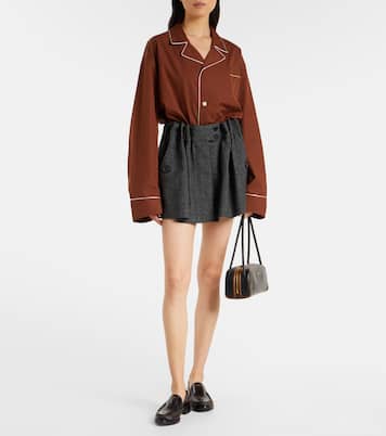 Herringbone virgin wool miniskirt | Prada