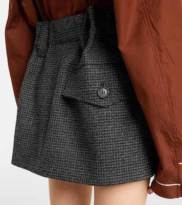 Herringbone virgin wool miniskirt | Prada