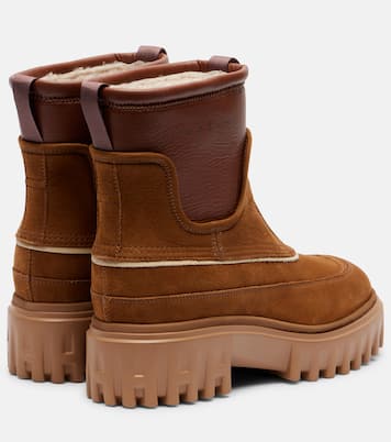 Shearling-lined leather ankle boots | Hogan