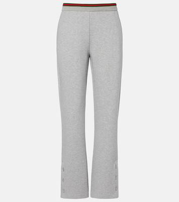 Web Stripe cotton-blend jersey sweatpants | Gucci
