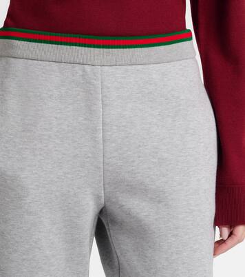 Web Stripe cotton-blend jersey sweatpants | Gucci