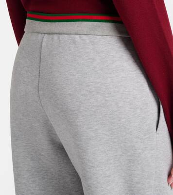 Web Stripe cotton-blend jersey sweatpants | Gucci