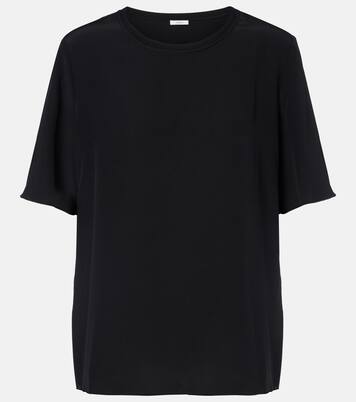 Rubin silk crêpe de soie T-shirt | Joseph