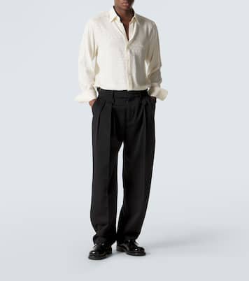 Virgin wool gabardine wide-leg pants | Dolce&Gabbana