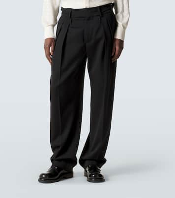 Virgin wool gabardine wide-leg pants | Dolce&Gabbana
