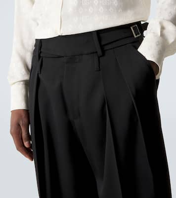 Virgin wool gabardine wide-leg pants | Dolce&Gabbana