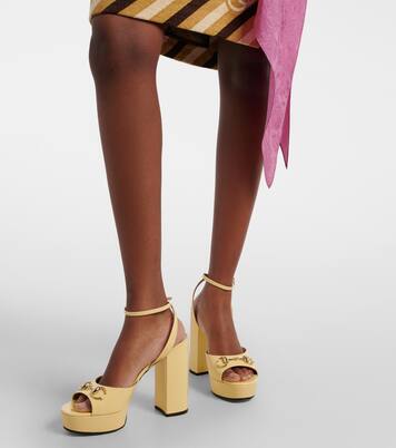 Plateausandalen Horsebit 85 aus Leder | Gucci