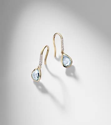 Boucles d’oreilles en or 14 ct (585/1000), topaze et diamants | Mateo