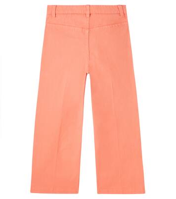 Logo pleated cotton pants  | Chloé Kids