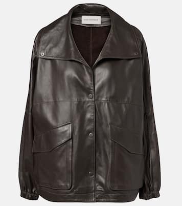 Anorak leather jacket | Nour Hammour