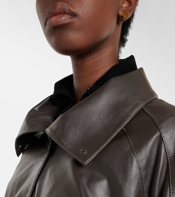 Anorak leather jacket | Nour Hammour