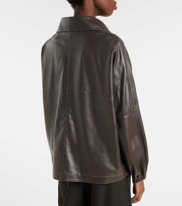 Anorak leather jacket | Nour Hammour