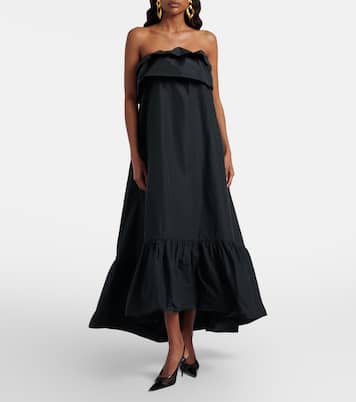 Vestido de cóctel de lona escalonado | Saint Laurent