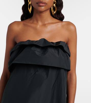 Vestido de cóctel de lona escalonado | Saint Laurent