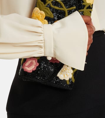 Floral-appliqué silk crêpe de chine blouse | Valentino