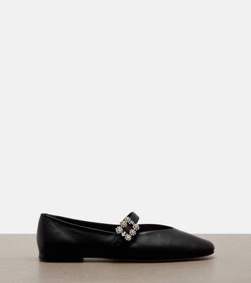 Roundy Toe embellished leather ballet flats | Roger Vivier