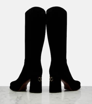 Fawcette VLogo suede knee-high boots | Valentino Garavani