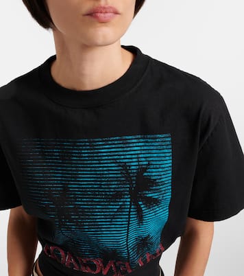 Logo cropped cotton jersey T-shirt | Balenciaga
