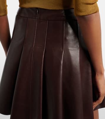Pleated leather miniskirt | Nour Hammour