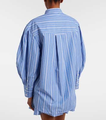 Striped oversized cotton poplin shirt | Ganni