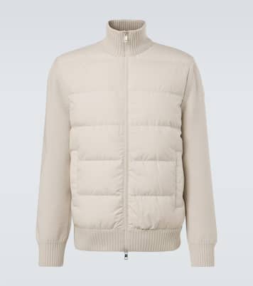 Tricot down-paneled virgin wool cardigan | Moncler