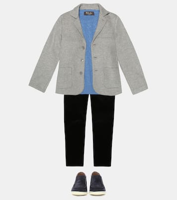 Ankle Boots Open Walk aus Veloursleder | Loro Piana Kids