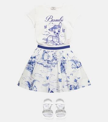x Disney® printed poplin skirt | Monnalisa