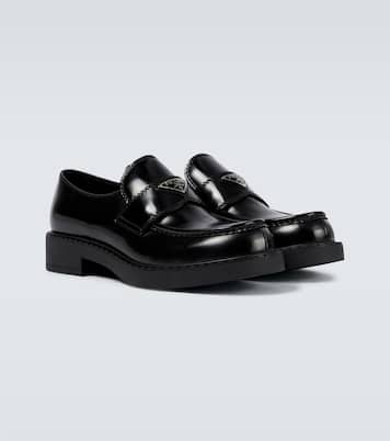 Brushed leather loafers | Prada