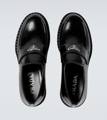 Brushed leather loafers | Prada