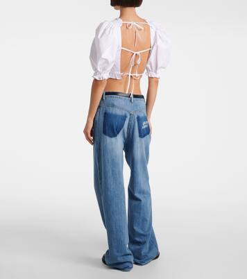 Cropped-Top aus Baumwollpopeline | Miu Miu