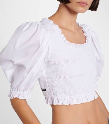 Cropped-Top aus Baumwollpopeline | Miu Miu