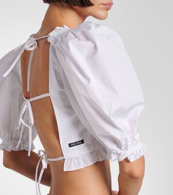 Cropped-Top aus Baumwollpopeline | Miu Miu